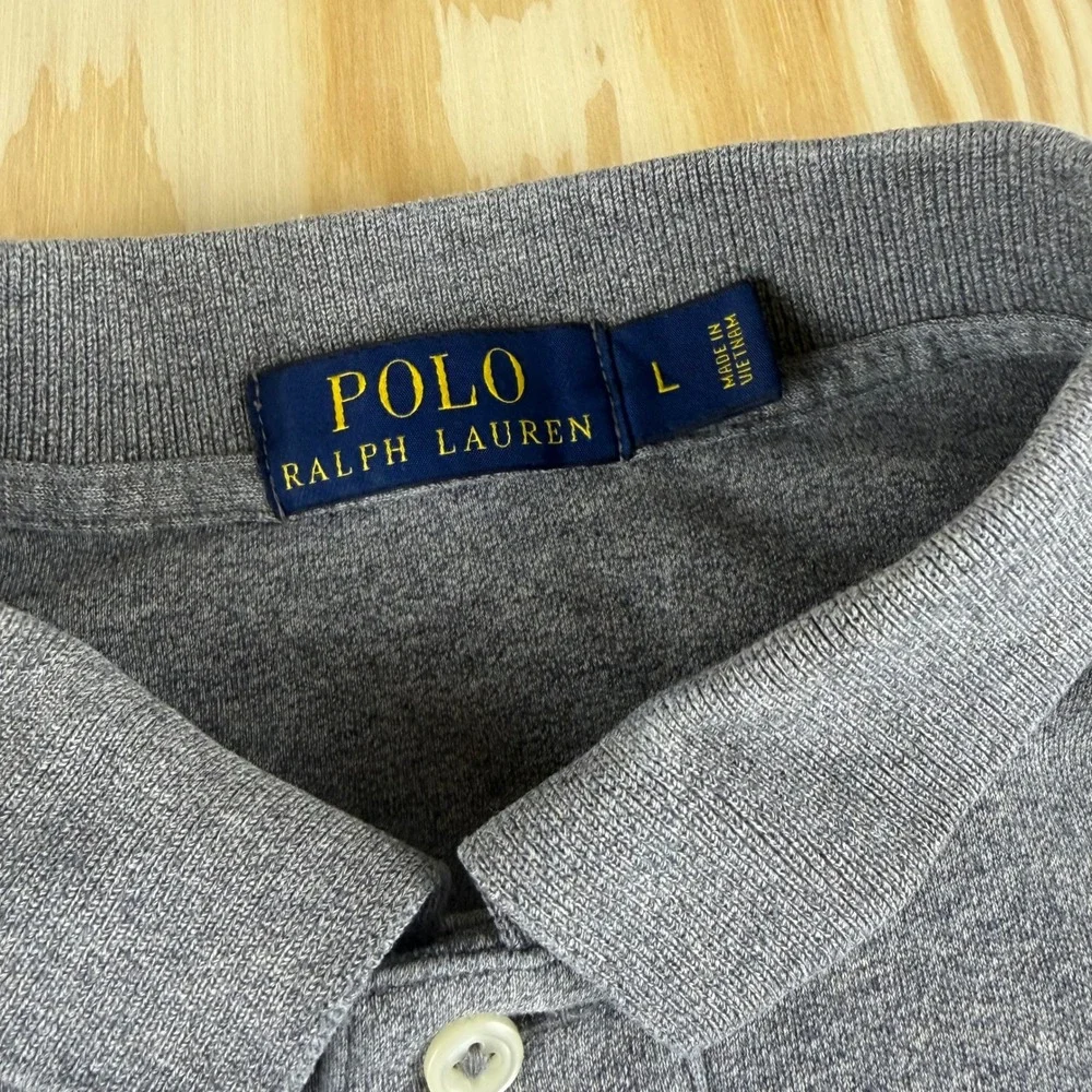 Polo Ralph Lauren Mens Gray Short Sleeve Pony Logo Polo Shirt Size L‎